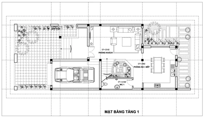 mặt bằng nhà 8m