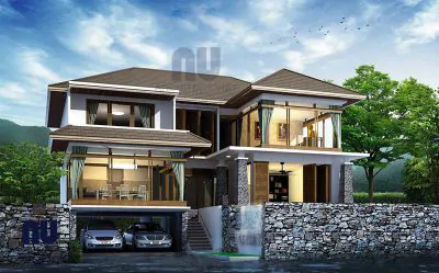 Biệt thự 3 tầng hiện đại 18 x 18 m2 vững chãi uy nghi trên đất Tam Đảo