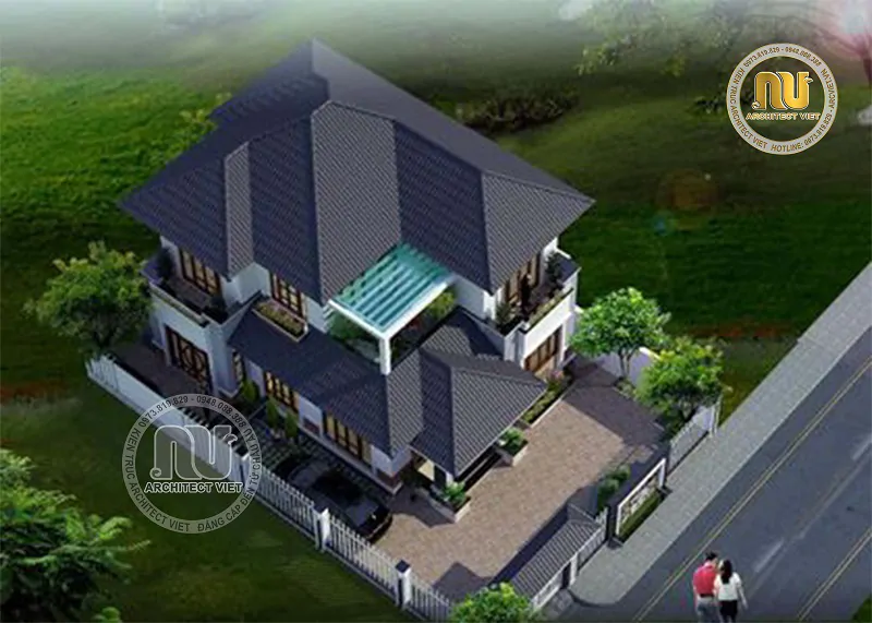 mẫu biệt thự 2 tầng 200m2