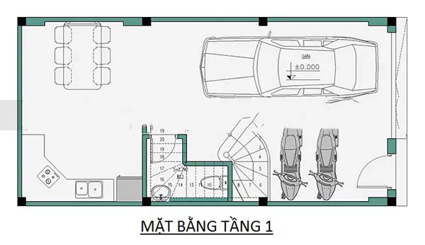 mẫu nhà ống 4 tầng mặt tiền 4m