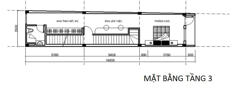 Thiết kế nhà ống mặt tiền 3 5m