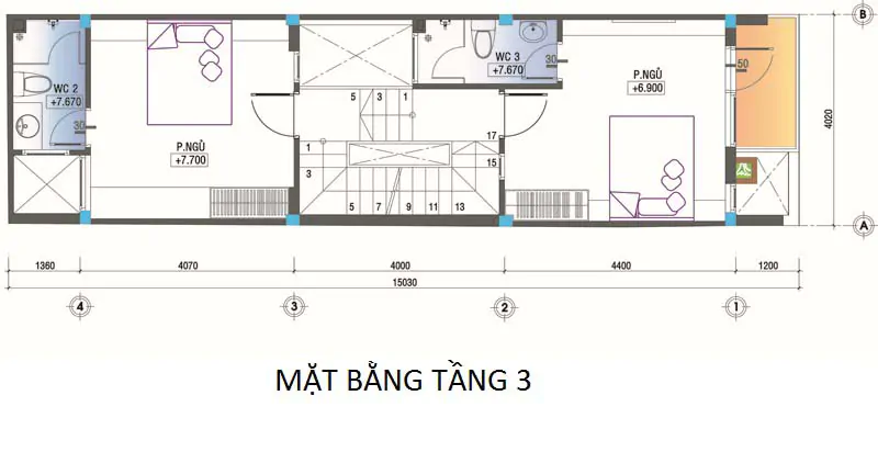 nhà phố 4 tầng 4x14m