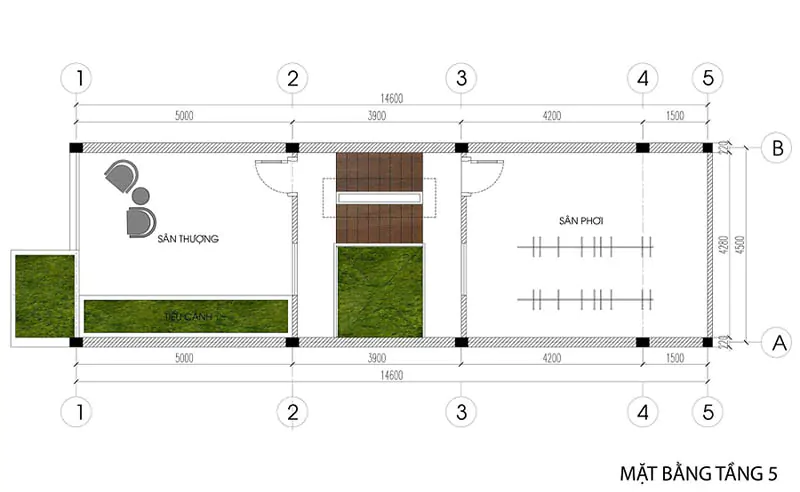 nhà phố 5 tầng hiện đại 65m2