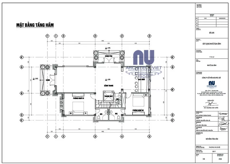 Phân bố công năng sử dụng tầng hầm