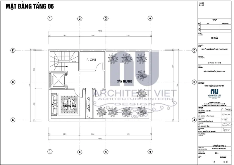 chi phí xây nhà 6 tầng 70m2