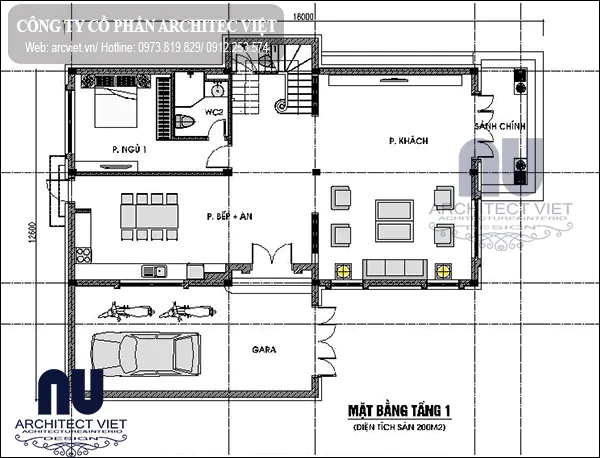 biệt thự mái thái 2 tầng 200m2