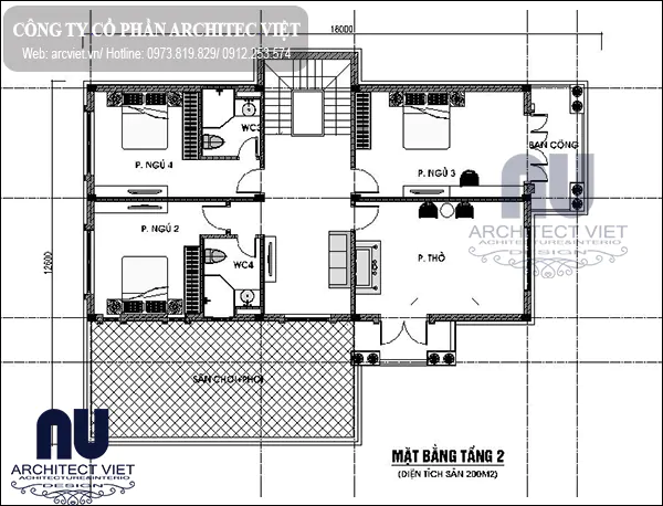 biệt thự mái thái 2 tầng 200m2