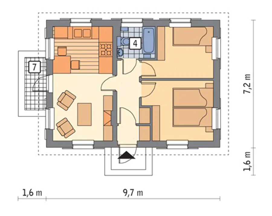 Mẫu nhà cấp 4 100m2