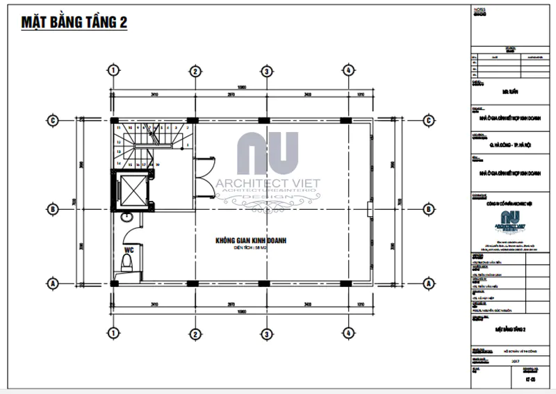 mẫu nhà phố 2 tầng 7x10