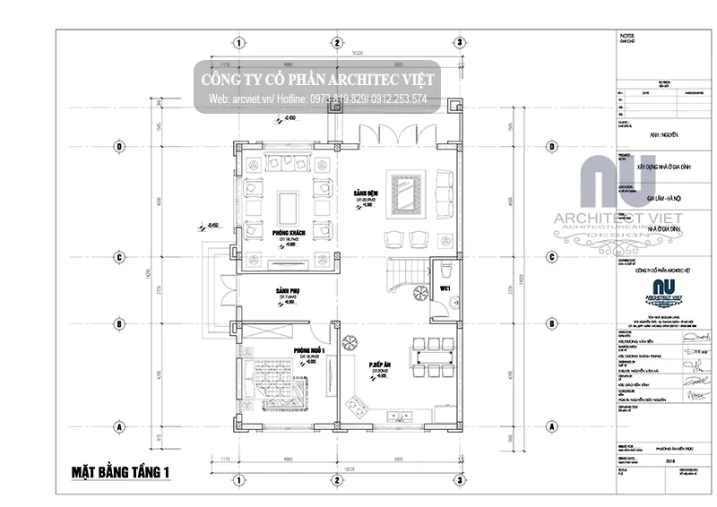 biệt thự 3 tầng tân cổ điển 140m2