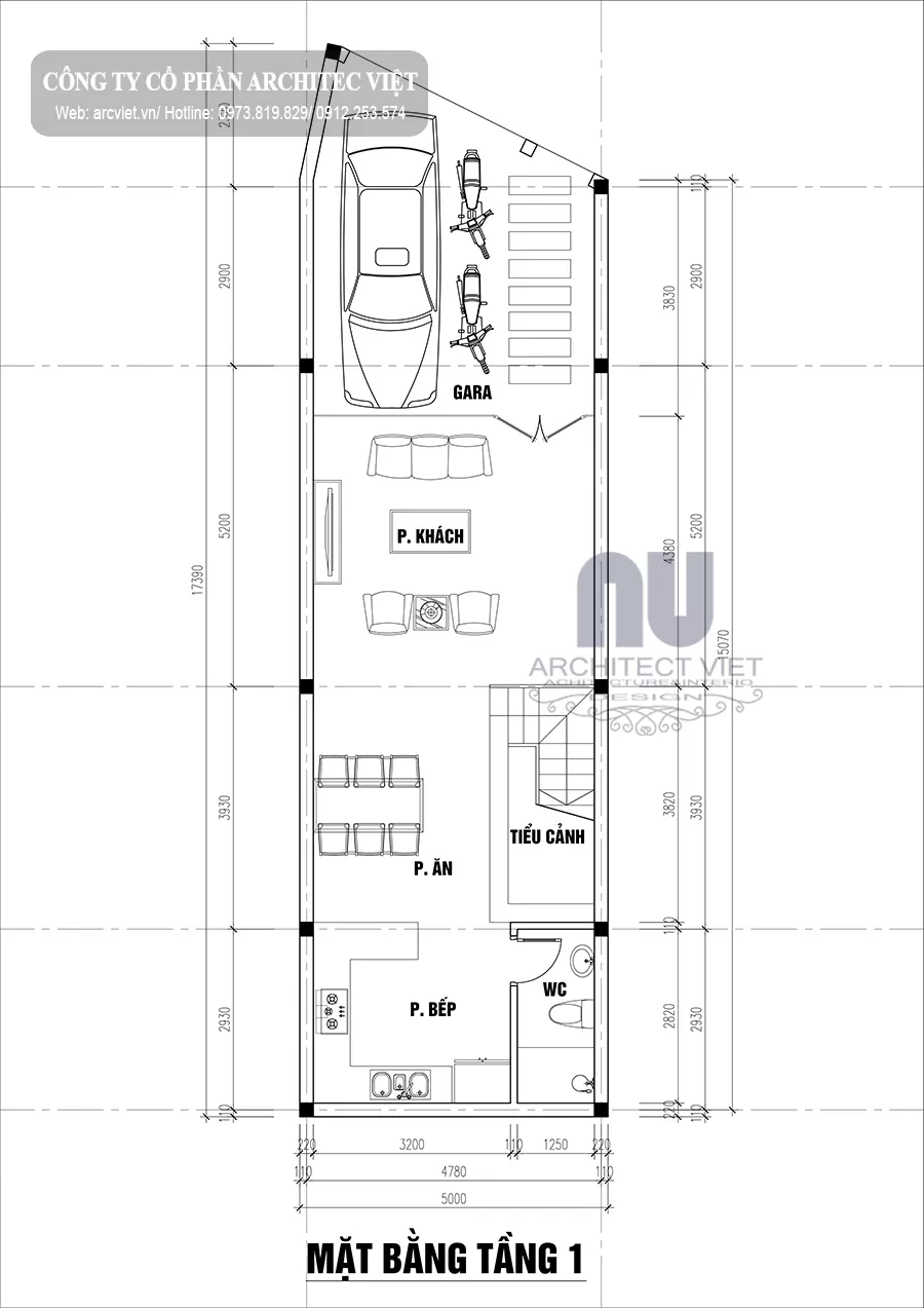 nhà phố 3 tầng 5x16,5m