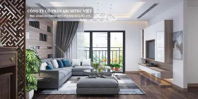 mẫu nội thất phòng khách chung cư hiện đại 80m2