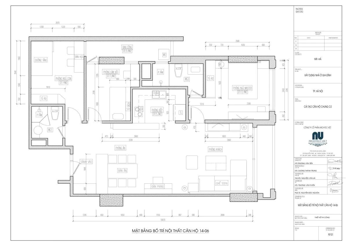 thi công nội thất chung cư platinum 100m2