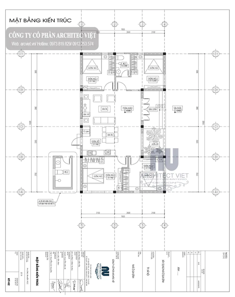 thiết kế mặt bằng nhà cấp 4 bốn phòng ngủ 115m2