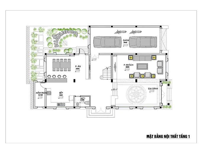 nhà 3 tầng kiểu Pháp 8x14m