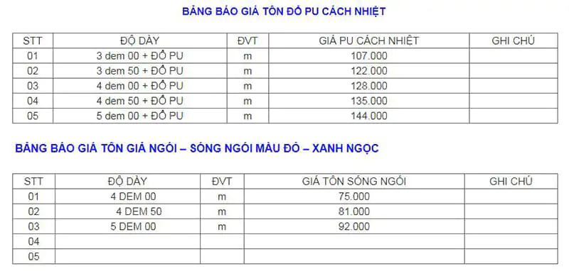 cách đóng trần tôn lạnh