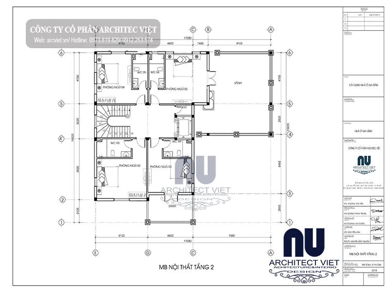 MẶT BẰNG NỘI THẤT TẦNG 2