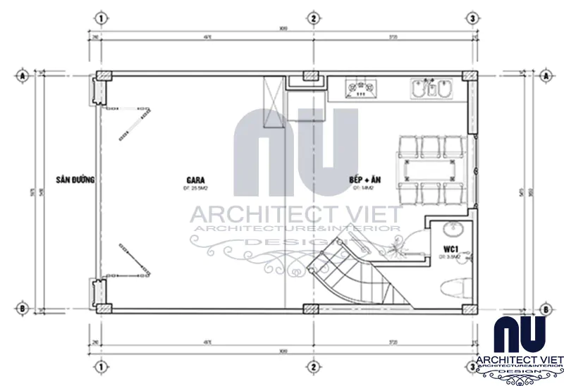 Thiết kế nhà 50m2 có gara