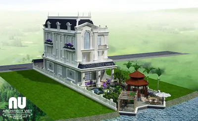 mẫu biệt thự tân cổ điển 3 tầng 140m2 được thiết kế theo phong thủy