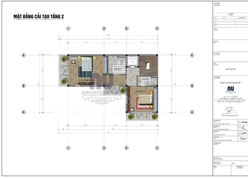 lên phương án cải tạo biệt thự tân cổ điển 3 tầng 110m2