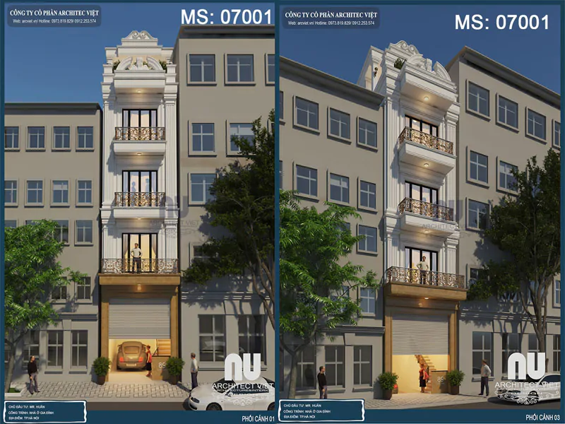 mặt bằng nhà phố 4m