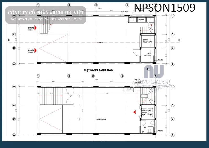 Mẫu nhà văn phòng 5 tầng