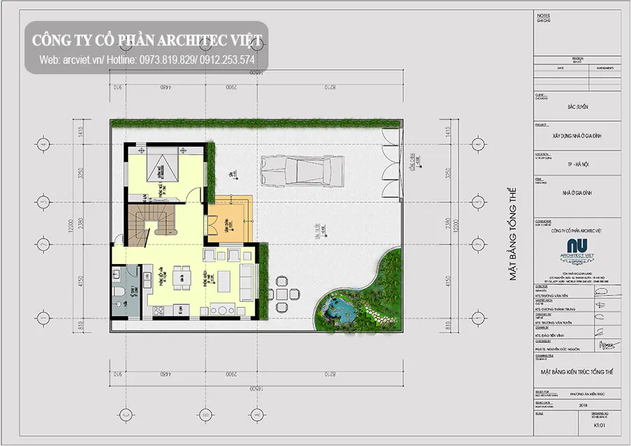 mặt bằng bản vẽ biệt thự 2 tầng chữ L 63m2