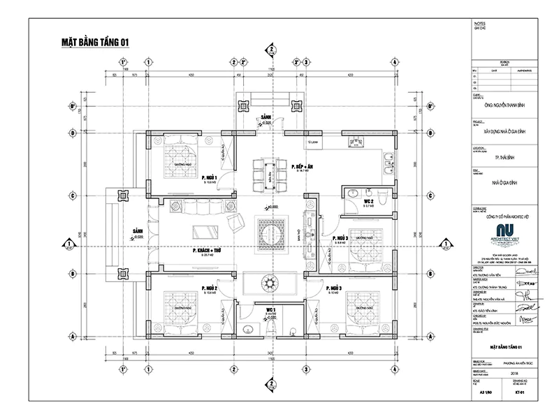 thiết kế mặt bằng nhà cấp 4 hiện đại 110m2