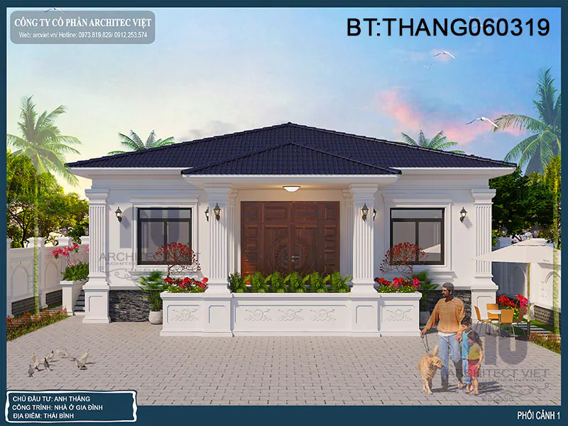 thiết kế nhà vườn 1 tầng 200m2