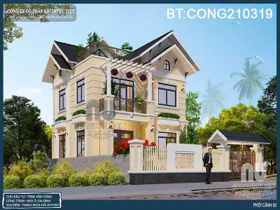 biệt thự mái thái 2 tầng 70m2 đẹp