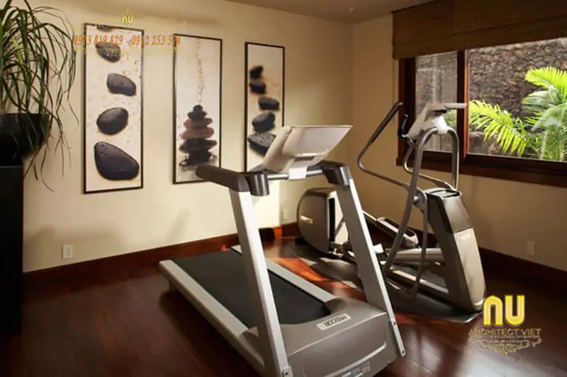 phòng tập gym tại nhà thoáng đãng