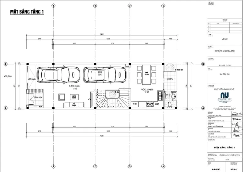 Bố trí công năng tầng 1 tiện nghi