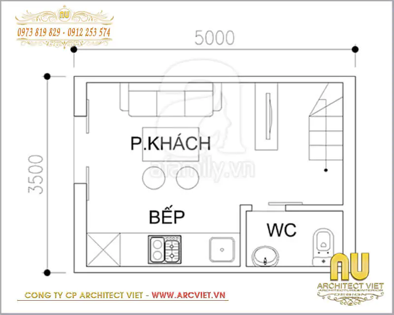 thiết kế nhà nhỏ 3x6