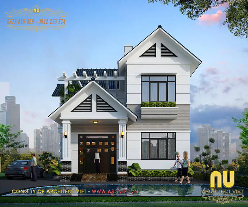 nhà 2 tầng có phòng thờ tầng 1