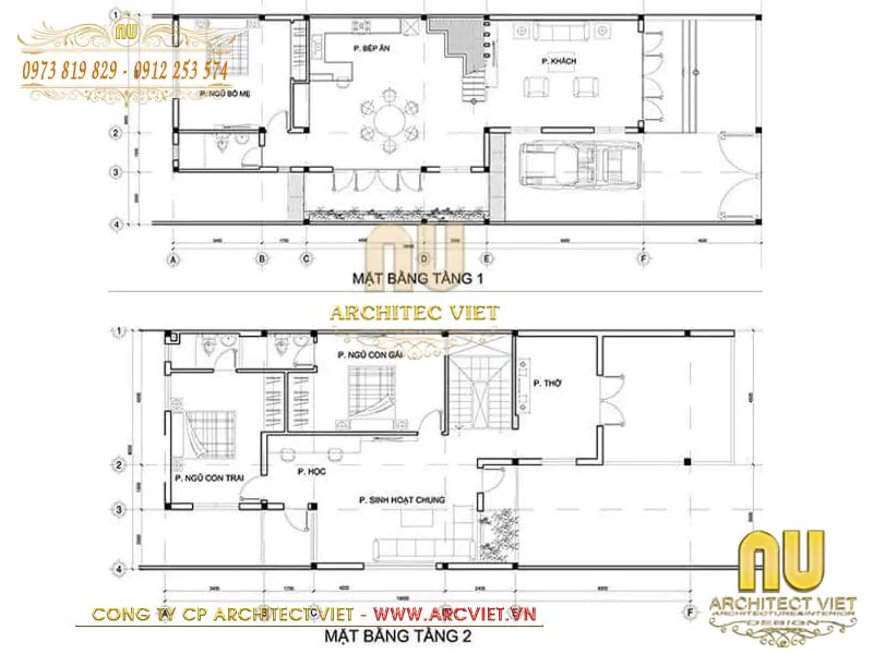 mẫu nhà ống 2 tầng mái thái giá rẻ