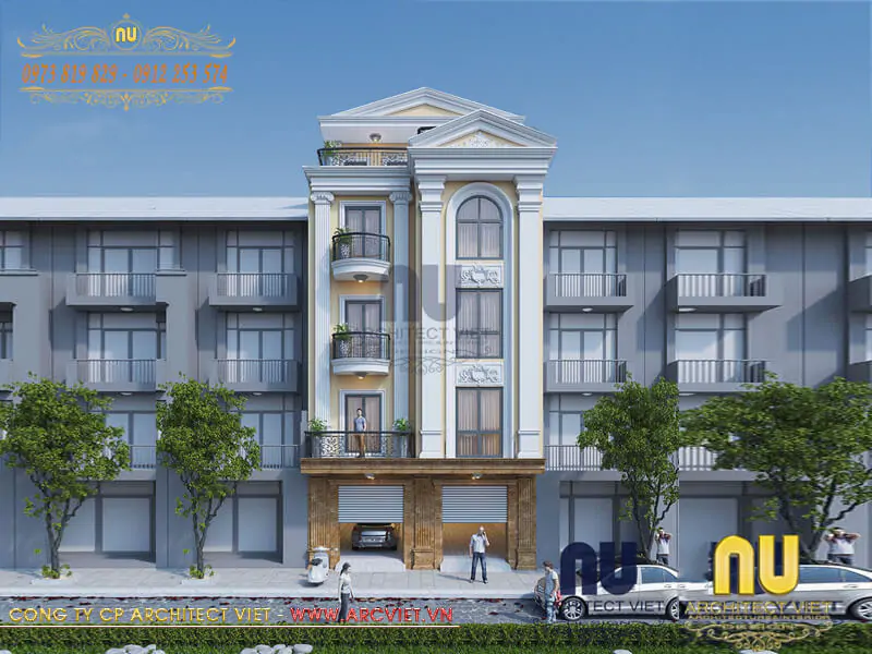 nhà ở kết hợp kinh doanh 5 tầng 100m2