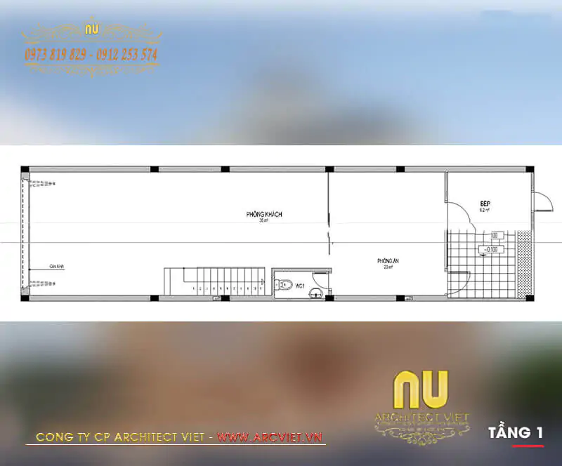 nhà ống 3 tầng 5x15m 4 phòng ngủ