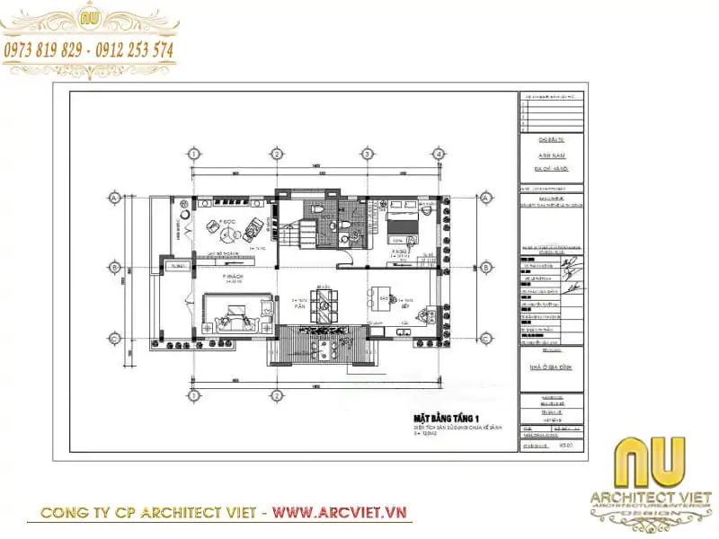 Bản vẽ mặt bằng tầng 1