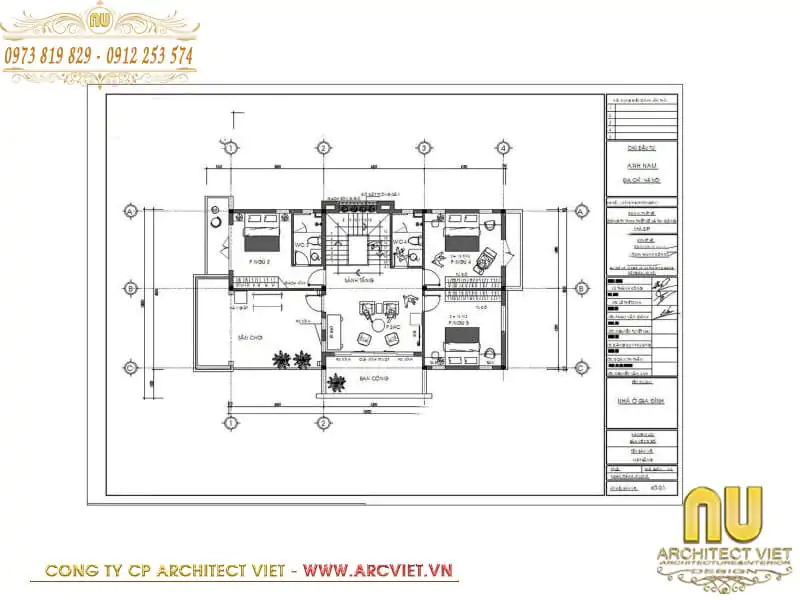 Bản vẽ mặt bằng tầng 2