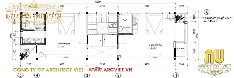 nhà 2 tầng 1 tum hiện đại