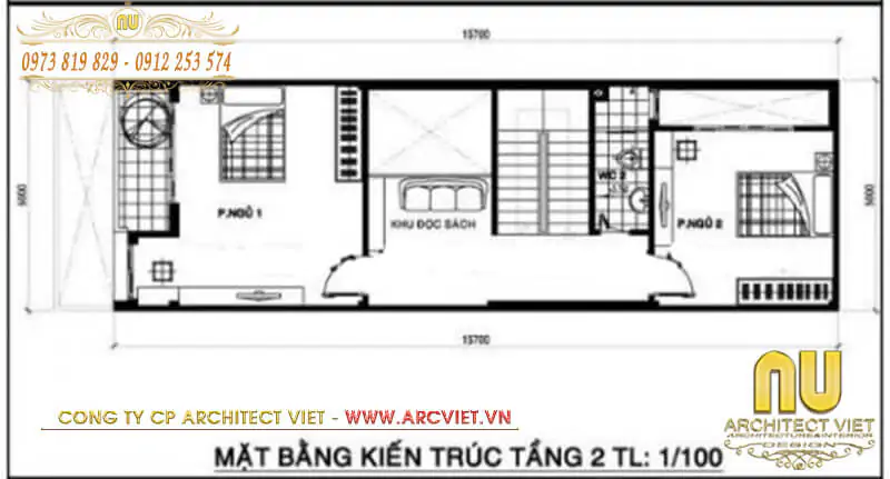 Bản vẽ mặt bằng tầng 2