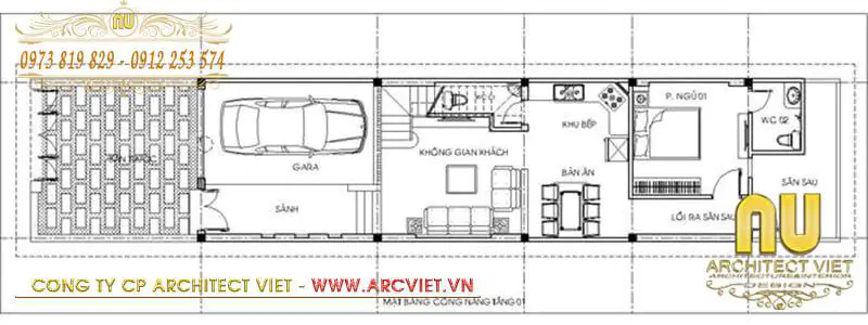 mẫu nhà 2 tầng 6x14m đẹp