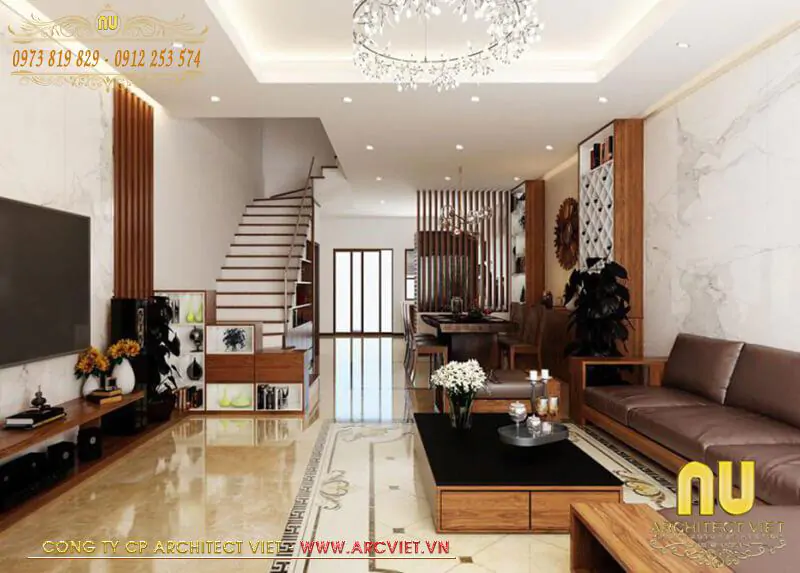 mẫu nhà 2 tầng chữ L 100m2