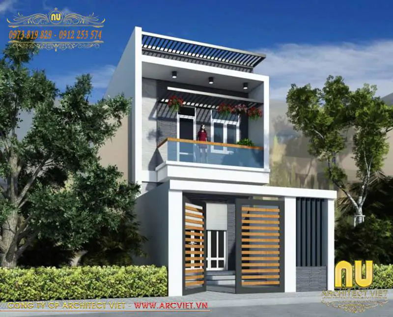 mẫu nhà 2 tầng đẹp 5x16m