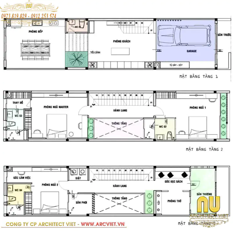 mẫu nhà lệch tầng 4x16