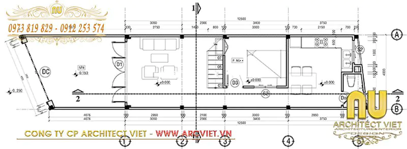 mẫu nhà ống 2 tầng mặt tiền 4m