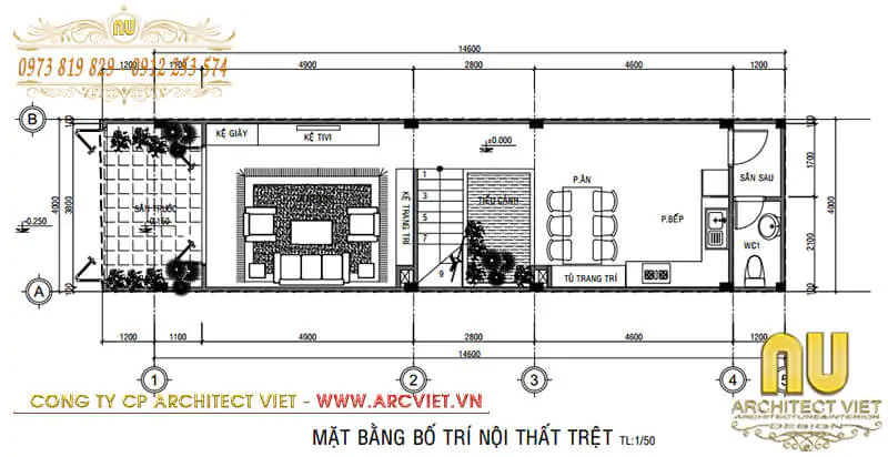 nhà ống 3 tầng mái ngói