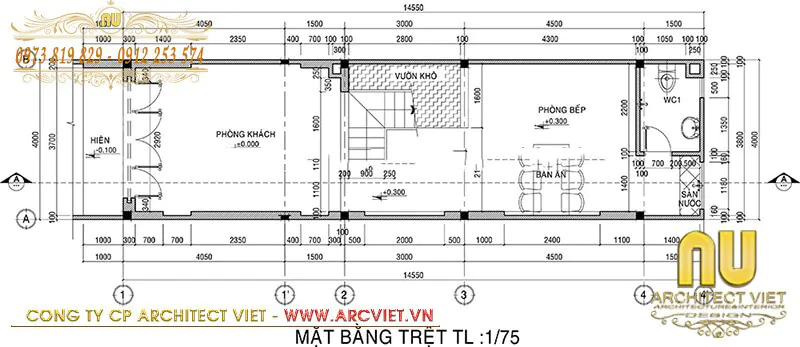 nhà lệch tầng đẹp 5m