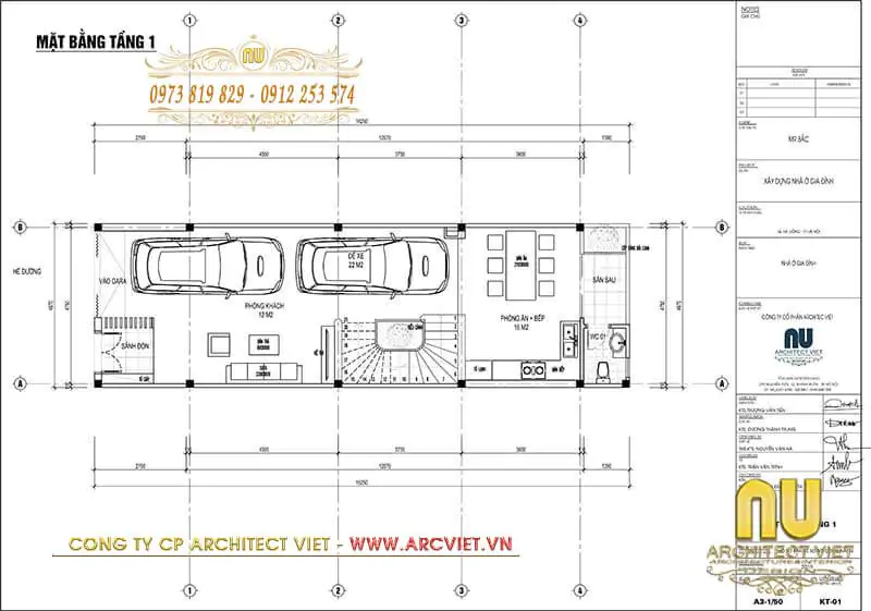 thi công nhà phố 5x15m