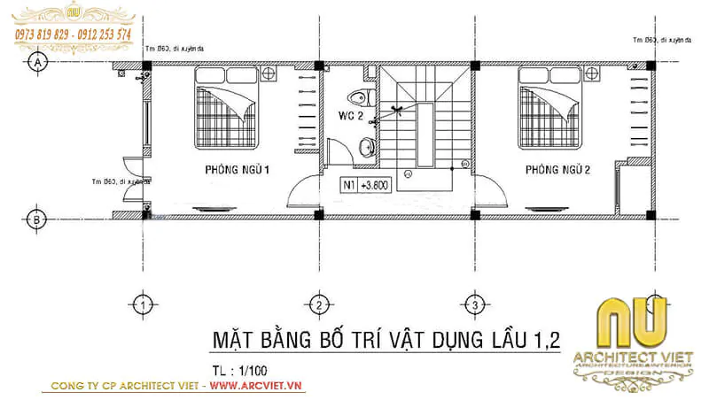 thiết kế nhà lệch tầng 4x10